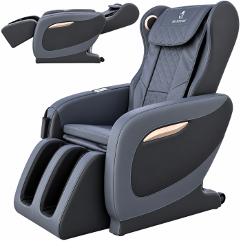 Fotel masujący MAXTECH® 26 rolek z Nefrytem Rozkładany MAX-A5 Grey
